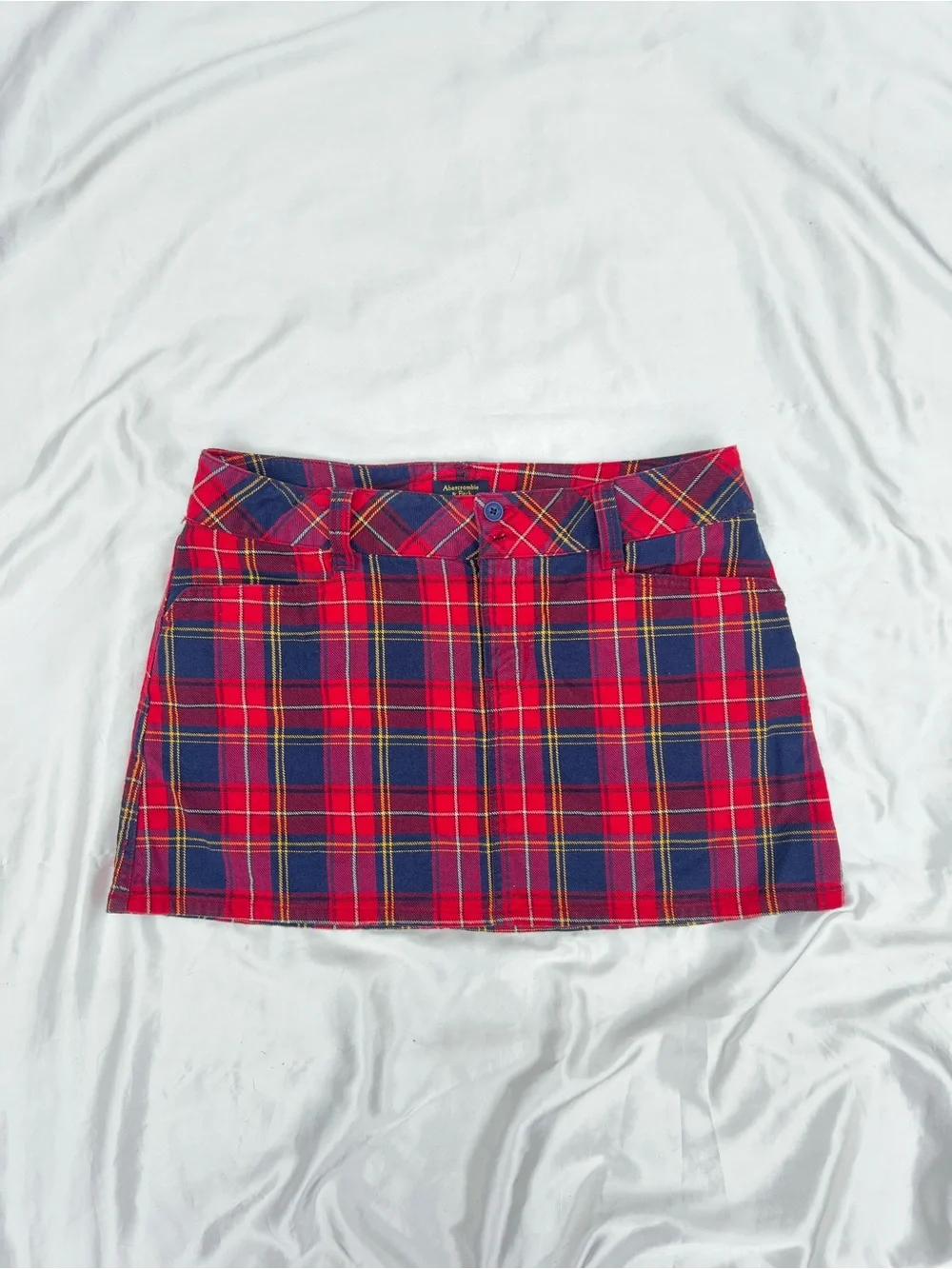 Y2K Abercrombie & Fitch Red Plaid Mini Skirt